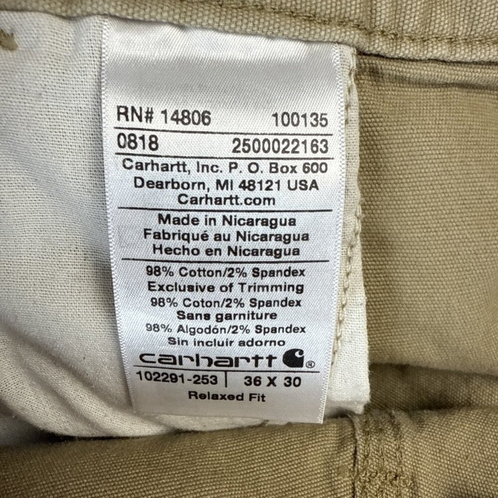 Carhartt Carpenter Pants Mens 36x30 Rugged Flex Relaxed Fit Farm Barn Field Work - Picture 10 of 11